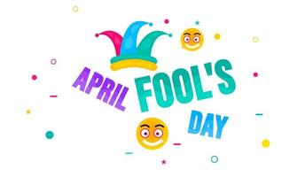 April fools day background, or banner design template with funny prank illustration vector for April fools day event 1 April celebration. April fools day colorful typography design.