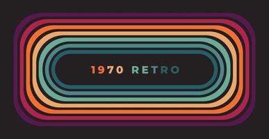 resumen vistoso 70s antecedentes vector. Clásico retro colores desde el 1970 1900, años 80, años 90 retro estilo fondo de pantalla con líneas, arco iris rayas. adecuado para póster, bandera, decorativo, pared Arte. vector