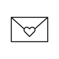 Editable Of Love Letter Icon, Line Art Icon Using For Presentation, Website And Application vector