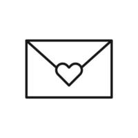 Editable Of Love Letter Icon, Line Art Icon Using For Presentation, Website And Application vector