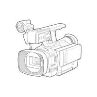 sketch of a video camera on a white backgroundra. video camera, vector sketch illustration for training tamplate