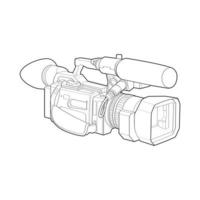 sketch of a video camera on a white backgroundra. video camera, vector sketch illustration for training tamplate