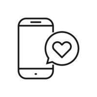 Editable Of Love Chat Line Art Icon Using For Presentation, Website And Application vector