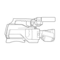 sketch of a video camera on a white backgroundra. video camera, vector sketch illustration for training tamplate