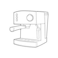 Coffee maker outline drawing vector, Coffee maker drawn in a sketch style, black line Coffee maker practice template outline, vector Illustration.