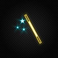 Magic, wizard neon icon. Blue and yellow neon vector icon. Transparent background