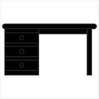 Vector, Image of table shilluoette icon, Black and white color, with transparent background vector