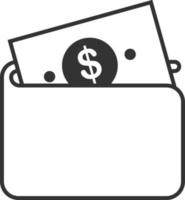 billetera, dolar línea icono. simple, moderno plano vector ilustración para móvil aplicación, sitio web o escritorio aplicación en gris antecedentes