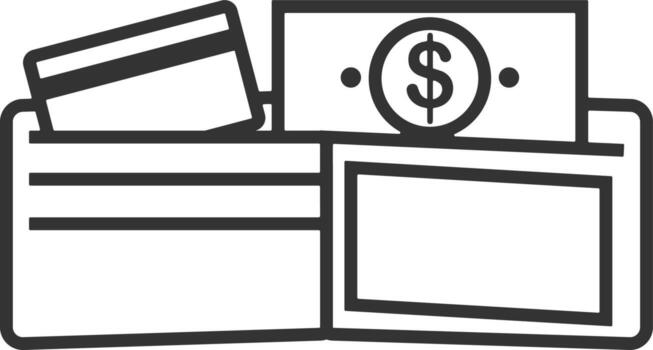 Wallet, money, credit line icon. Simple, modern flat vector illustration for mobile app, website or desktop app on gray background