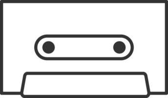 cassette, music line icon. Simple, modern flat vector illustration for mobile app, website or desktop app on gray background