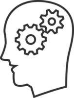 cerebro, mente humano línea icono. simple, moderno plano vector ilustración para móvil aplicación, sitio web o escritorio aplicación en gris antecedentes