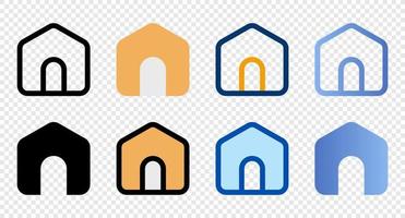 Home icons in different style. Home icons. Different style icons set. Vector illustration