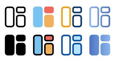 Grid icons in different style. Grid icons. Different style icons set. Vector illustration