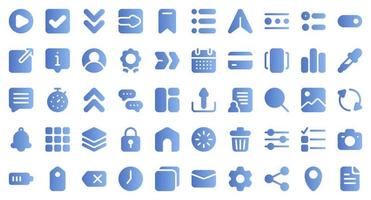 Basic user interface essential set. Gradient icon set. User interface symbols. Vector illustration