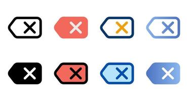 Backspace icons in different style. Backspace icons. Different style icons set. Vector illustration