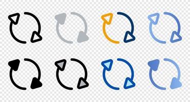 Refresh icons in different style. Refresh icons. Different style icons set. Vector illustration