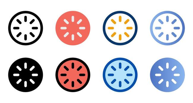 cargando íconos en diferente estilo. cargando iconos diferente estilo íconos colocar. vector ilustración