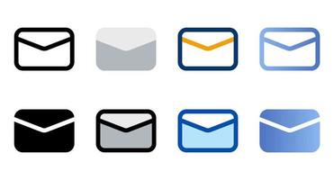 Email icons in different style. Email icons. Different style icons set. Vector illustration