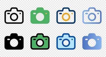 Camera icons in different style. Camera icons. Different style icons set. Vector illustration