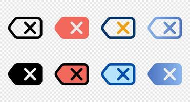 Backspace icons in different style. Backspace icons. Different style icons set. Vector illustration