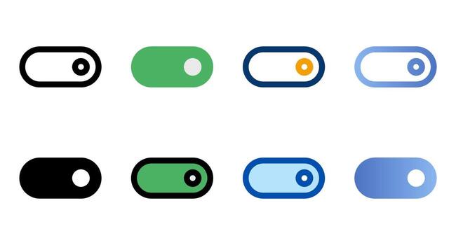 Switch icons in different style. Switch icons. Different style icons set. Vector illustration
