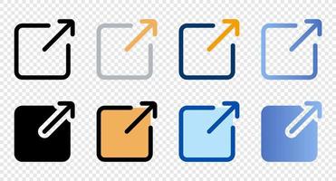 Maximize icons in different style. Maximize icons. Different style icons set. Vector illustration