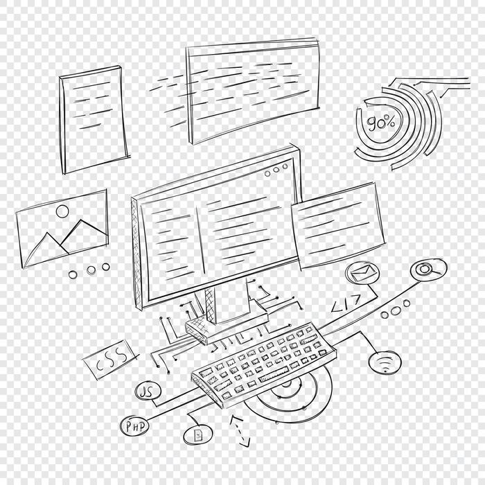 Computer Doodle Vector Art, Icons, and Graphics for Free Download