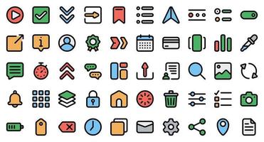 Basic user interface essential set. Filled icon set. User interface symbols. Vector illustration