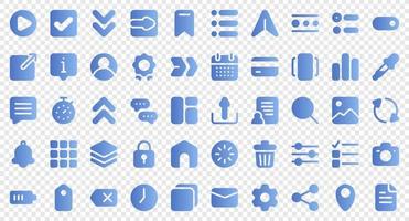 Basic user interface essential set. Gradient icon set. User interface symbols. Vector illustration