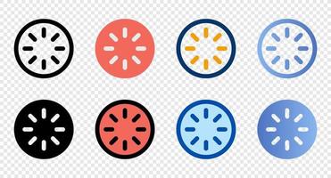 Loading icons in different style. Loading icons. Different style icons set. Vector illustration