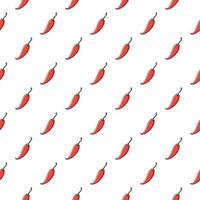 Cute Red Chili Pepper seamless pattern in doodle style. Vector hand drawn cartoon Red Chili Pepper illustration. Hand drawn Sketch of Red Chili Pepper. Pattern for kids clothes.