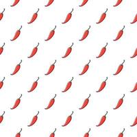 Cute Red Chili Pepper seamless pattern in doodle style. Vector hand drawn cartoon Red Chili Pepper illustration. Hand drawn Sketch of Red Chili Pepper. Pattern for kids clothes.