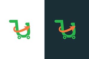 inicial letra tu compras carro mejorar comercio electrónico logo diseño modelo elemento valores vector