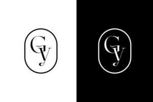 inicial gy monograma lujo oval logo diseño valores vector