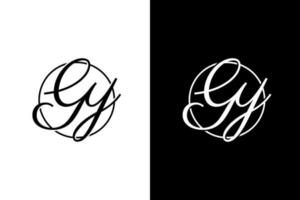 inicial letra gy escritura logo diseño valores vector