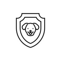 dog protection icon vector