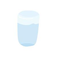 Glass of water isolated cartoon illustration in blue color. Cold drink concept. vector