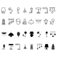 Lamp icon vector set. illuminator construction illustration sign collection. lighting symbol or logo.