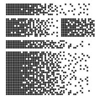 disuelto lleno cuadrado punteado vector icono con desintegración efecto. vector rectángulo elementos son agrupados. aislado en transparente antecedentes.