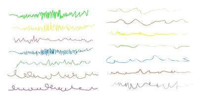 Set of Chaotic continuous lines. vector