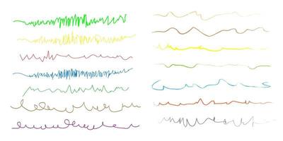 Set of Chaotic continuous lines. vector