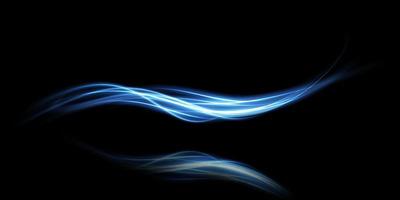 Abstract light lines of movement and speed in blue. Light everyday glowing effect. semicircular wave, light trail curve swirl vector