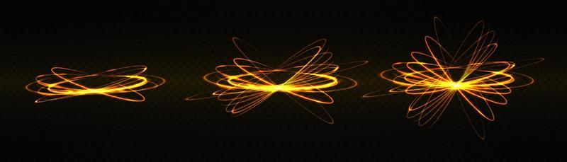 Blue glowing shiny spiral lines effect vector background. EPS10. Abstract light speed motion effect. Shiny wavy trail. Light painting. Light trail.