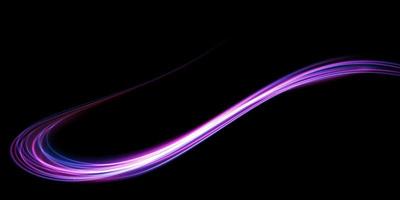 Mystical speed purple and blue stripes, glitter effect. The glow of cosmic rays. Neon lines of speed and fast wind. Glow effect, powerful energy. vector