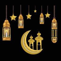 A Collections of Ramadan 3D elements vector