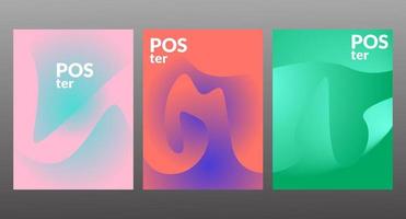 Vector colorful abstract fluid poster and banner template