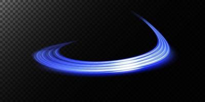 Abstract light lines of movement and speed in blue. Light everyday glowing effect. semicircular wave, light trail curve swirl, car headlights, incandescent optical fiber png. vector