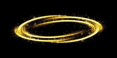 Abstract light lines of motion and speed in golden color. Light everyday glowing effect. semicircular wave, light trail curve swirl vector