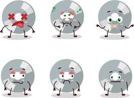 Compact disk cartoon character with nope expression vector