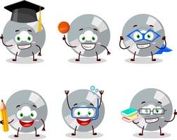 School student of compact disk cartoon character with various expressions vector